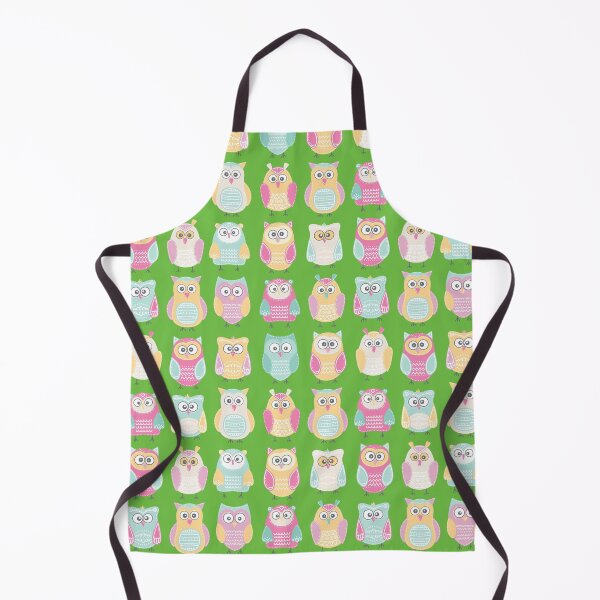 Item preview, Pastel Owls in a Row - Owls Pattern - for owl lovers, owl bird lover - Vivid Green designed and sold by PattyTheGecko.