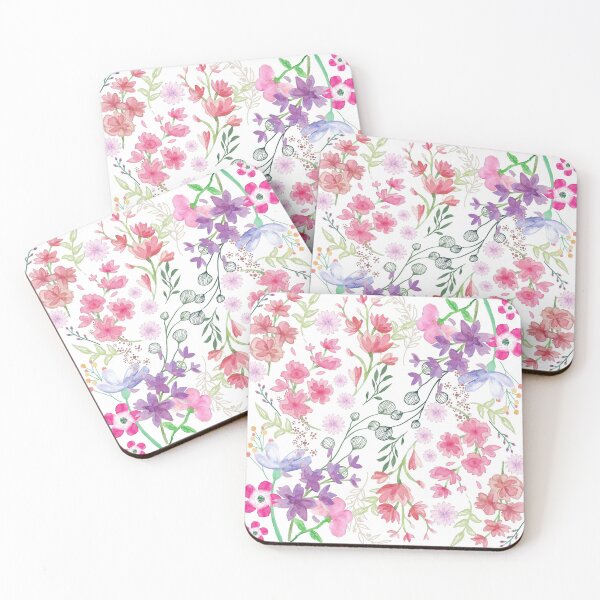 Artikelvorschau, Aquarell Flowers_White Hintergrund entworfen und verkauft von leBoosh-Designs.