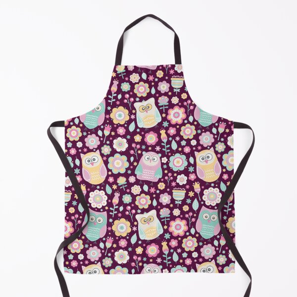 Item preview, Cartoon owls and flowers, for owls lovers, owl bird lover - Aesthetic Pattern - Wine designed and sold by PattyTheGecko.