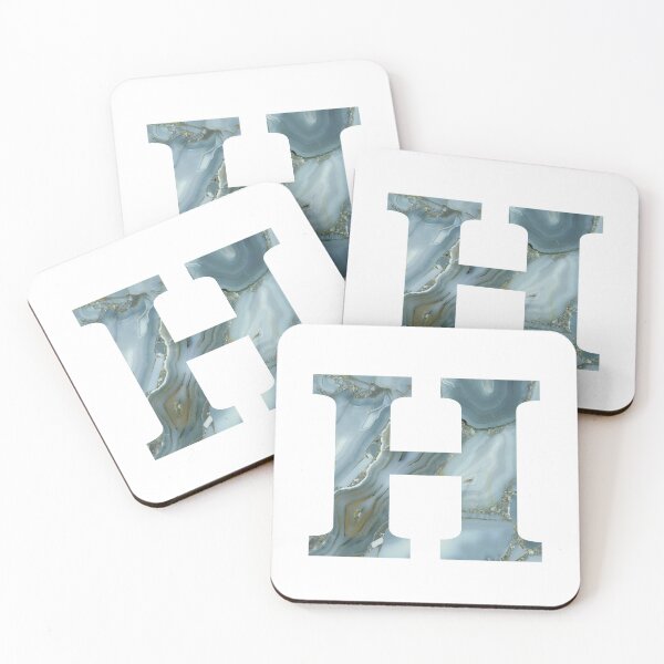 Item preview, Blue Granite Stone Monogram Letter H designed and sold by avion-en-papier.