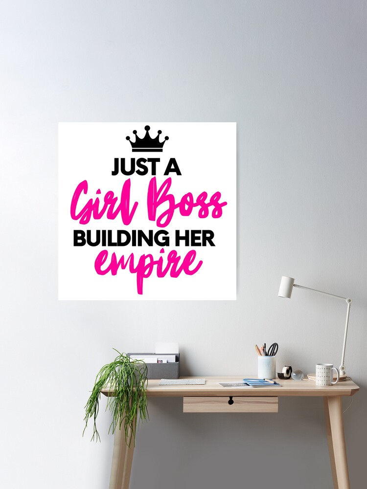 Just a girl boss building her empire. Girly quote with pink background.  Girl boss quotes Stock Photo - Alamy