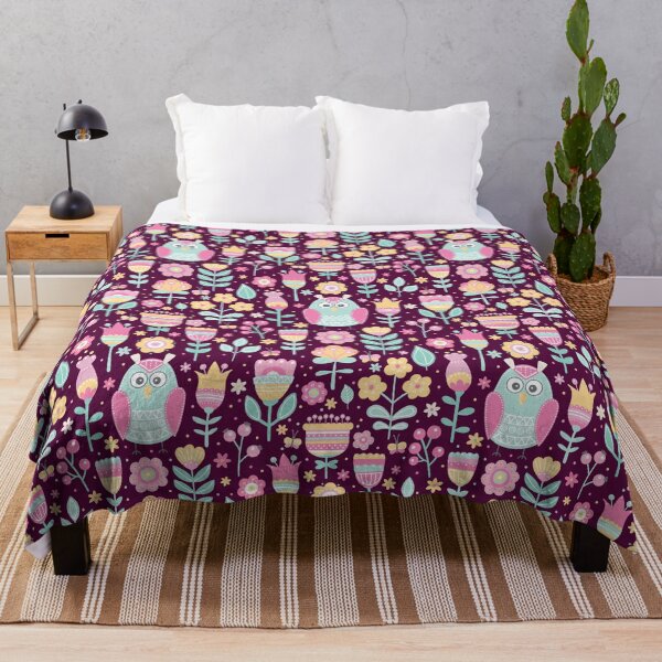 Item preview, Colorful owls and flowers, for owls lovers, owl bird lover - Aesthetic Pattern - Wine designed and sold by PattyTheGecko.