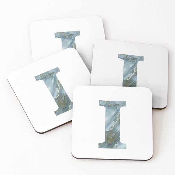 Item preview, Blue Granite Stone Monogram Letter I designed and sold by avion-en-papier.