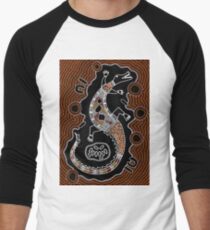 Kunst der Aborigines - Krokodil Baseballshirt für Männer