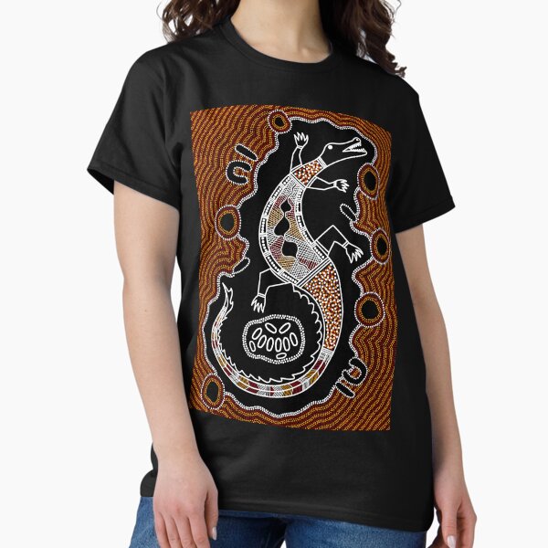 Vista previa del artículo con la obra «Arte aborigen auténtico - cocodrilo», diseñado y vendido por HogarthArts.