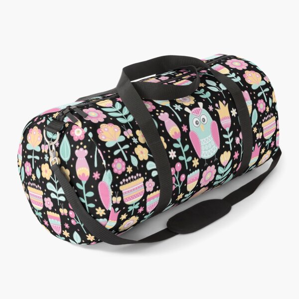 Item preview, Colorful owls and flowers, for owls lovers, owl bird lover - Aesthetic Pattern - Black designed and sold by PattyTheGecko.