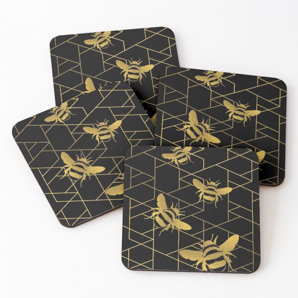 Item preview, Bee gold with black geometric designed and sold by JillBusbyArt.