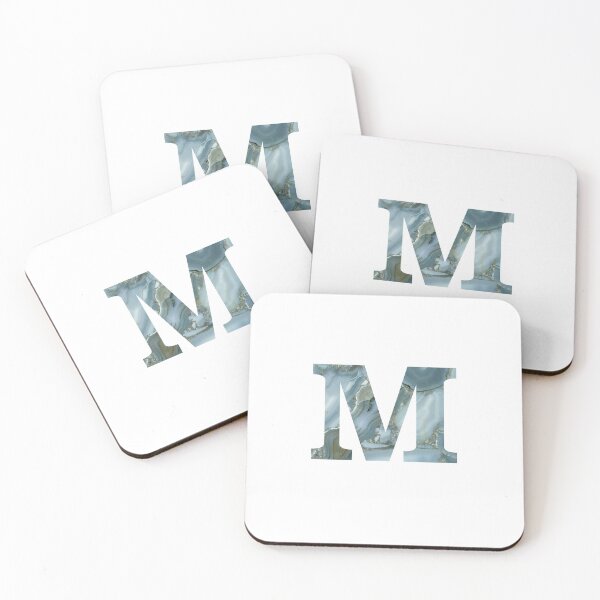 Item preview, Blue Granite Stone Monogram Letter M designed and sold by avion-en-papier.