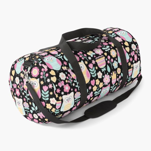 Item preview, Colorful owls and flowers, for owls lovers, owl bird lover - Aesthetic Pattern - Black designed and sold by PattyTheGecko.