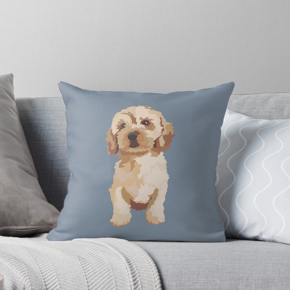 "Cavapoo Dog Portrait Digital Illustration" Sticker for Sale by ...
