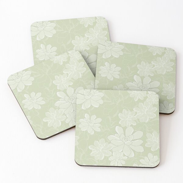 Item preview, Aeonium Succulent in sage - repeat pattern designed and sold by HazelFisher.