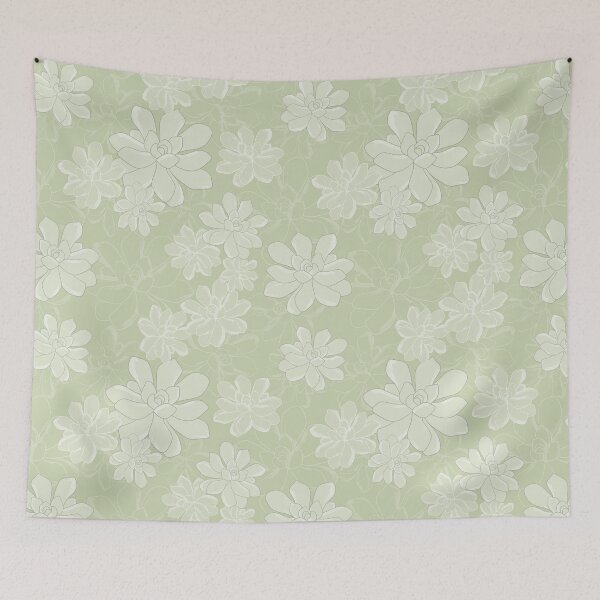 Item preview, Aeonium Succulent in sage - repeat pattern designed and sold by HazelFisher.