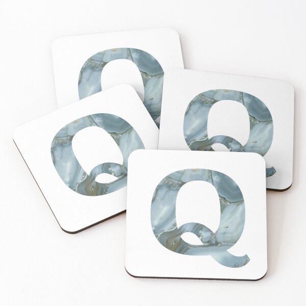 Item preview, Blue Granite Stone Monogram Letter Q designed and sold by avion-en-papier.