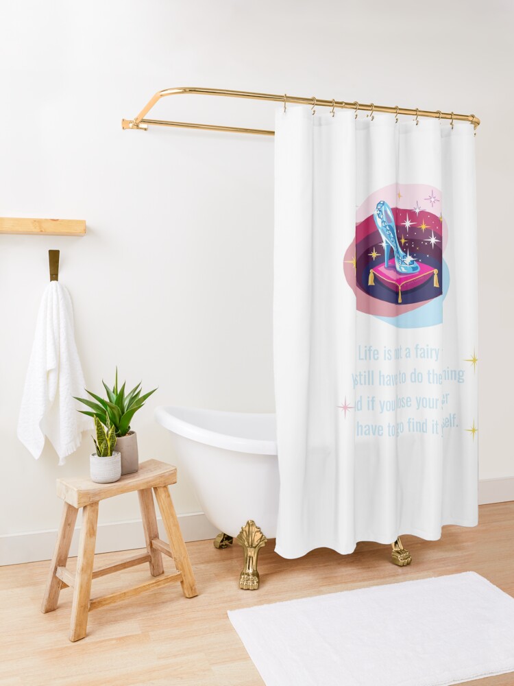 Alternate view of Glass Slipper, Busy Mom Reality Check Shower Curtain