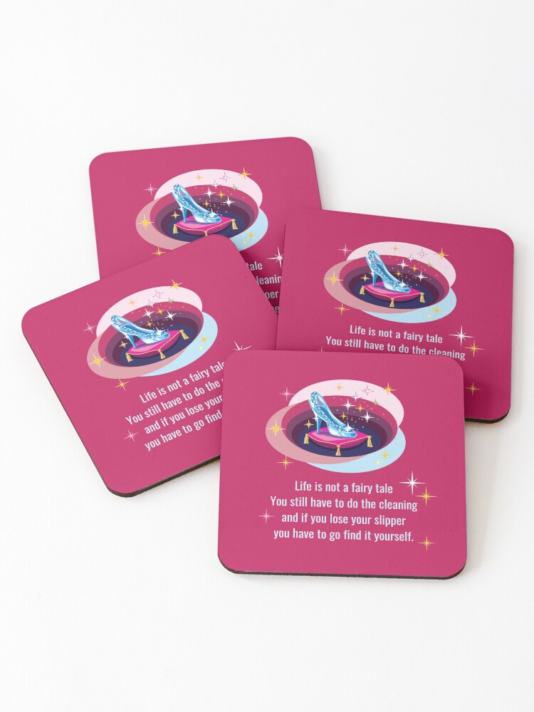 Thumbnail 1 of 5, Coasters (Set of 4), Glass Slipper, Busy Mom Reality Check designed and sold by SavvyCleaner.