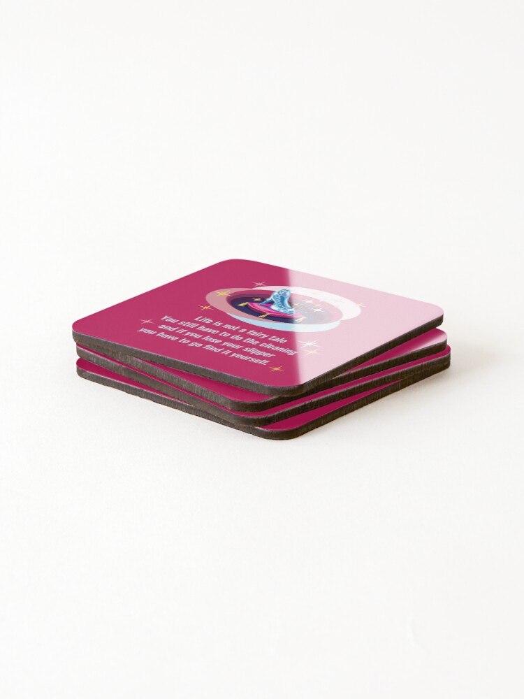 Thumbnail 4 of 5, Coasters (Set of 4), Glass Slipper, Busy Mom Reality Check designed and sold by SavvyCleaner.