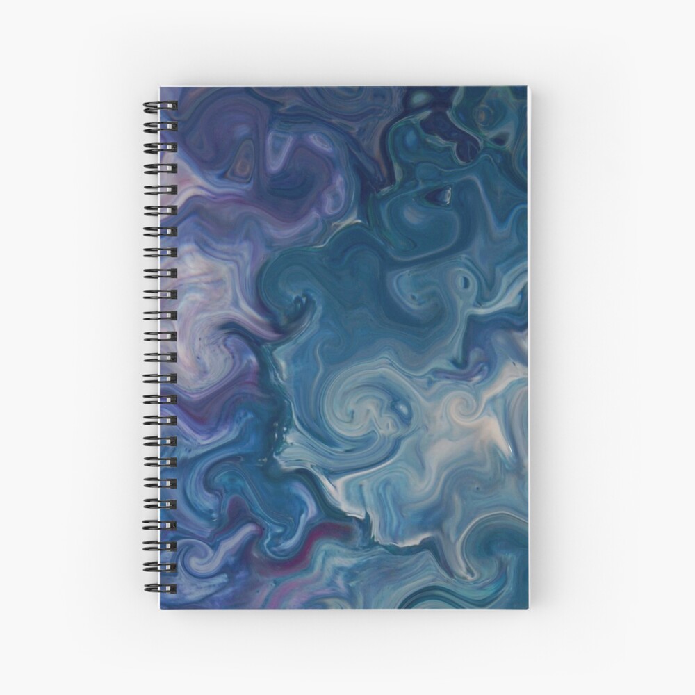 Swirling Seas - Abstract Acrylic Art by Fluid Nature Spiral Notebook