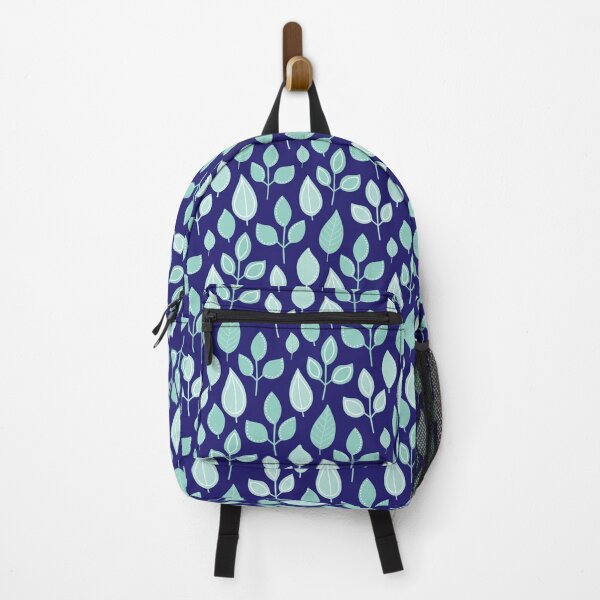 Item preview, Hand-drawn green leaves - pastel green leaves pattern - botanical pattern - Dark Blue designed and sold by PattyTheGecko.