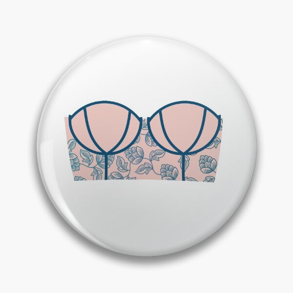 Item preview, Pink Bra wit Blue Lace Flower Patter designed and sold by blacklittlemoon.