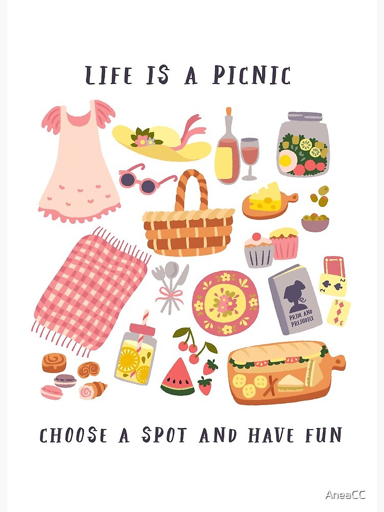 Society6 ケース Life's a Picnic, Bring Your Friend Life's a Picnic, Bring Your Friend 7-3/4 Skateboard Deck by