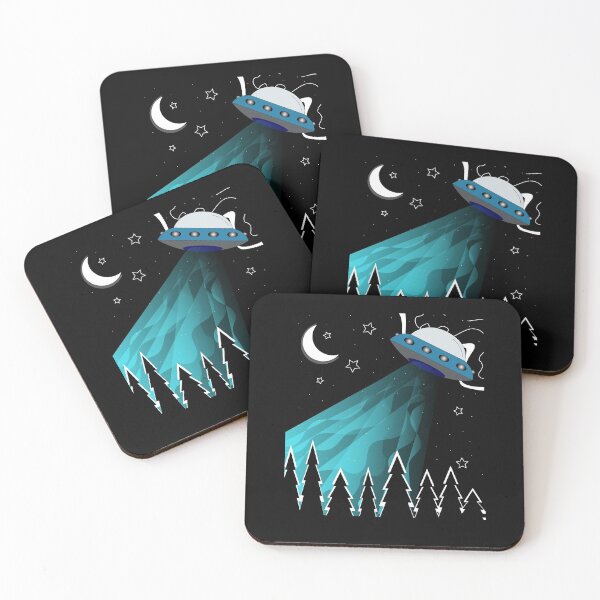 Item preview, Aliens attack on earth at dark night full of stars and moon , shadows of trees  designed and sold by SGS-.