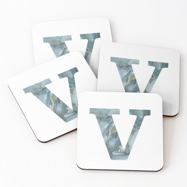Item preview, Blue Granite Stone Monogram Letter V designed and sold by avion-en-papier.