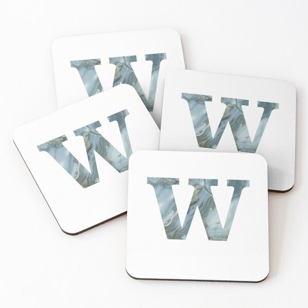 Item preview, Blue Granite Stone Monogram Letter W designed and sold by avion-en-papier.