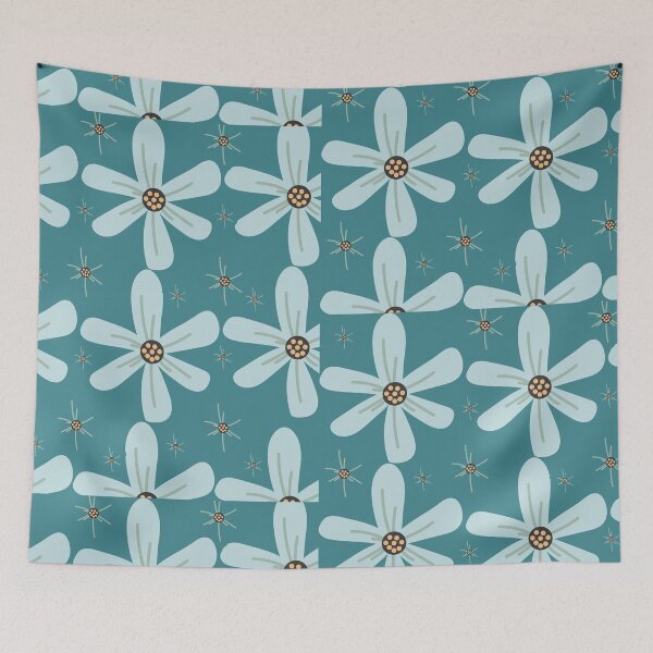 Item preview, Blue flowers designed and sold by Booandbeaute.