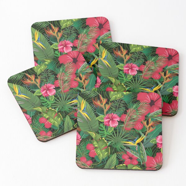 Item preview, Hibiscus Flowers in Colorful Tropical Wild Night Forest designed and sold by Aishwarya  Singh.