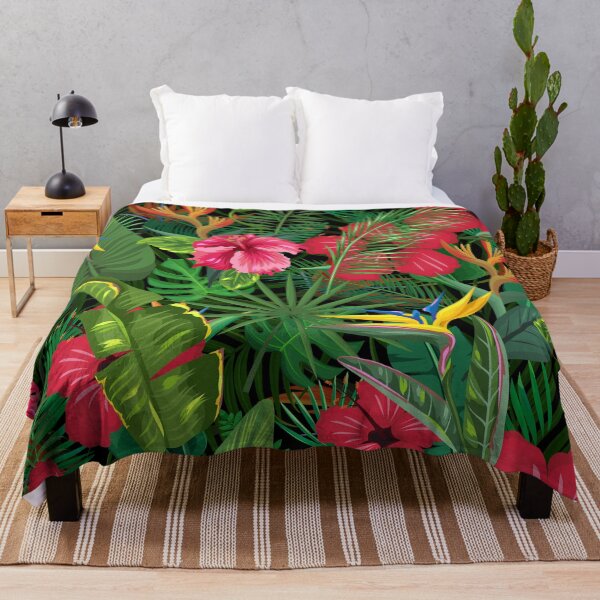 Item preview, Hibiscus Flowers in Colorful Tropical Wild Night Forest designed and sold by Aishwarya Singh.