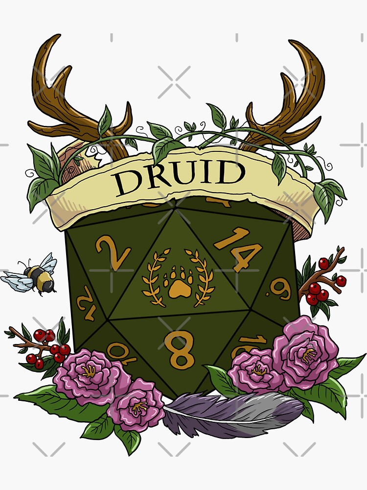 Thumbnail 3 of 3, Sticker, Dice Druid designed and sold by Danie-Mahaffey.