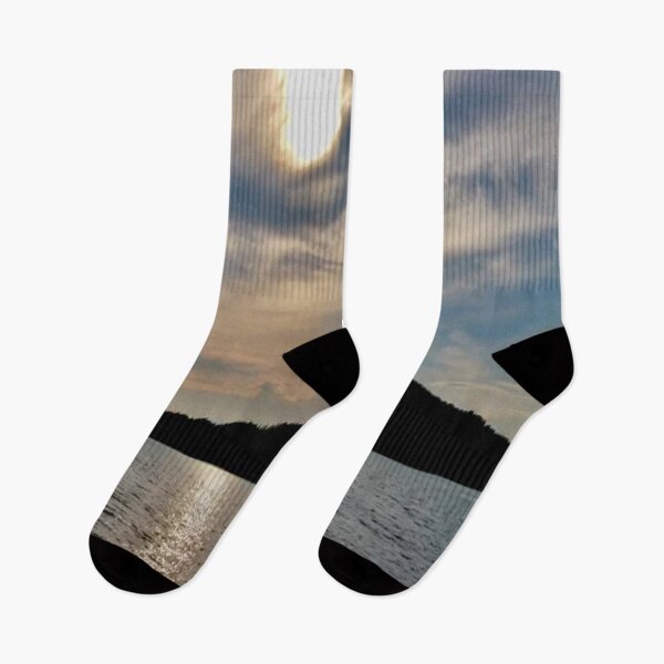 Item preview, Oblong sun on lake designed and sold by ralphsamo.