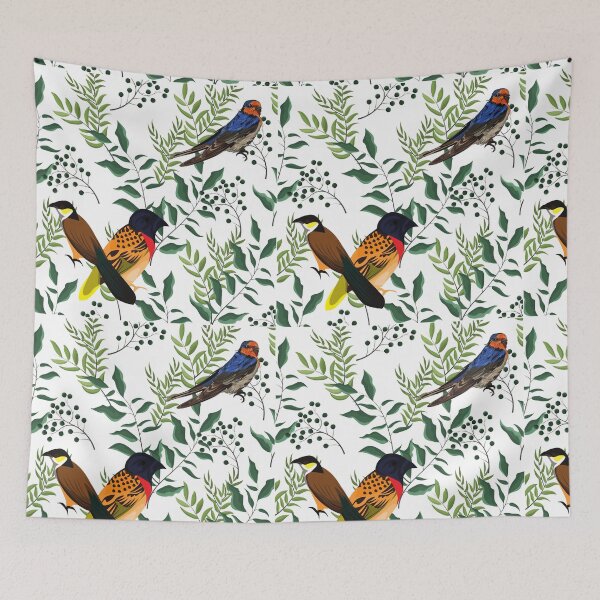 Aperçu de l'œuvre Oiseaux, feuillage, style cottage créée et vendue par SpicyCherrys.