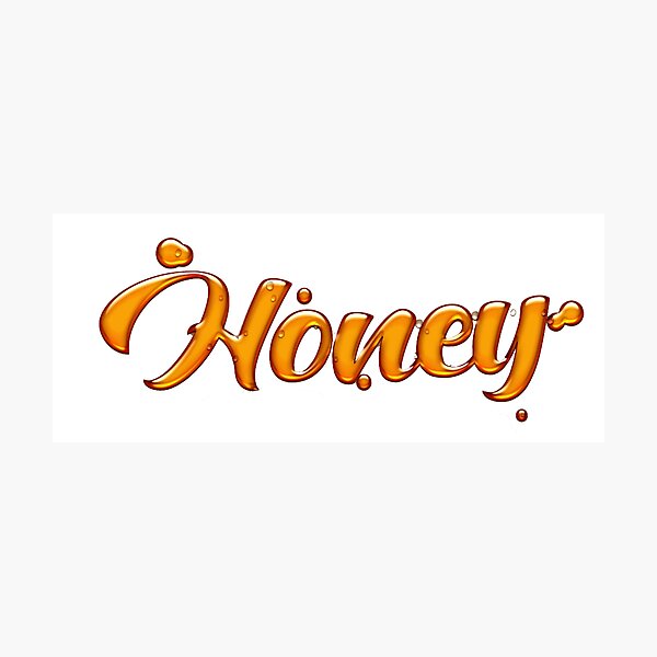 Honey Word Text Photographic Print