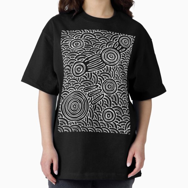 Vista previa del artículo con la obra «Arte aborigen auténtico: lugares de encuentro en blanco y negro», diseñado y vendido por HogarthArts.