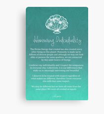 Affirmation - Honouring Individuality Canvas Print
