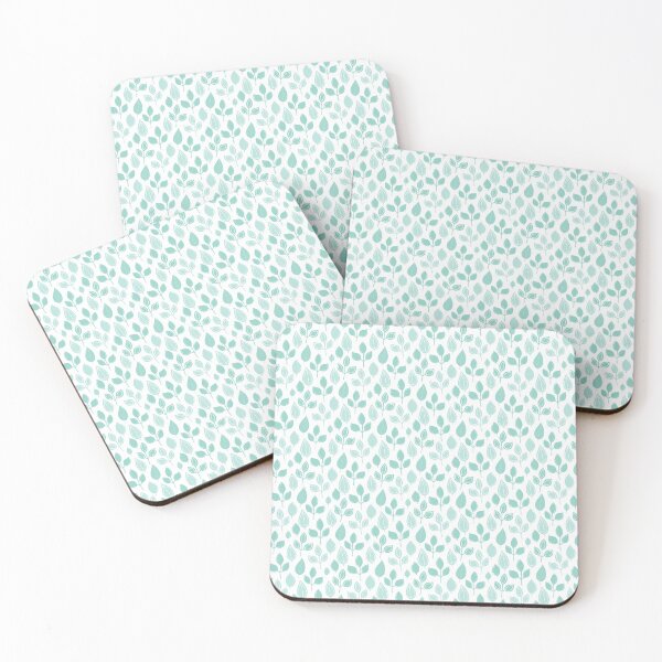 Item preview, Hand-drawn green leaves - pastel green leaves pattern - botanical pattern - White designed and sold by PattyTheGecko.