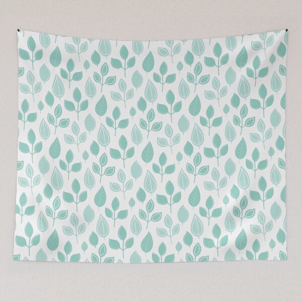 Item preview, Hand-drawn green leaves - pastel green leaves pattern - botanical pattern - White designed and sold by PattyTheGecko.