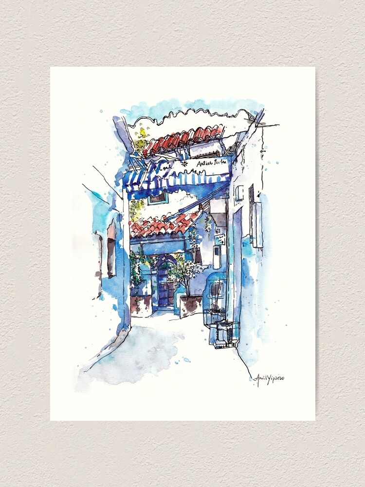 Alternate view of Blue Alley Art Print