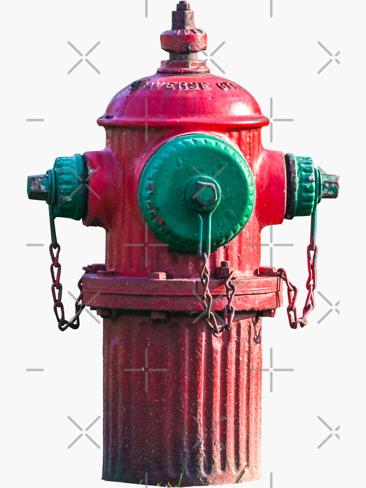 Fluted Tciw Red Fire Hydrant Sticker By Enzwell Redbubble