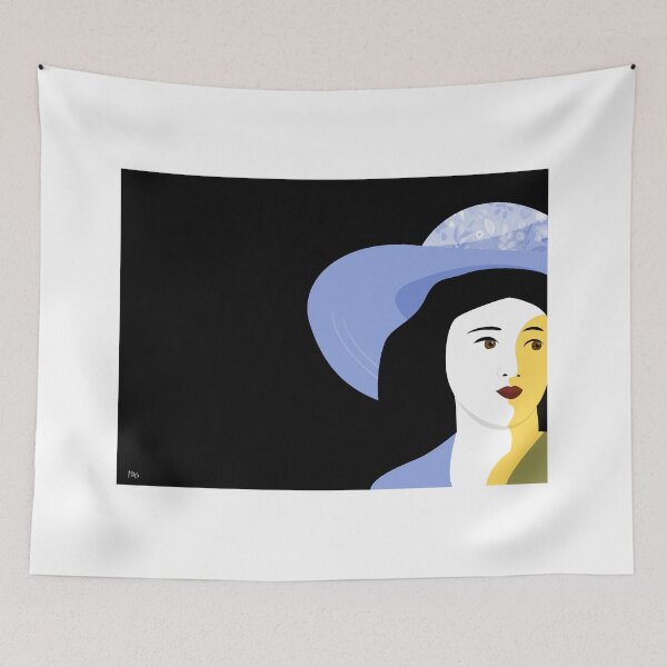 Item preview, Lady in blue hat designed and sold by MAS Graphic Design.