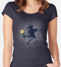 Banksy Blume Tailliertes Rundhals-Shirt
