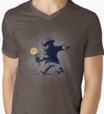Banksy flower Men's V-Neck T-Shirt