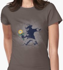 Banksy flower Women's Fitted T-Shirt