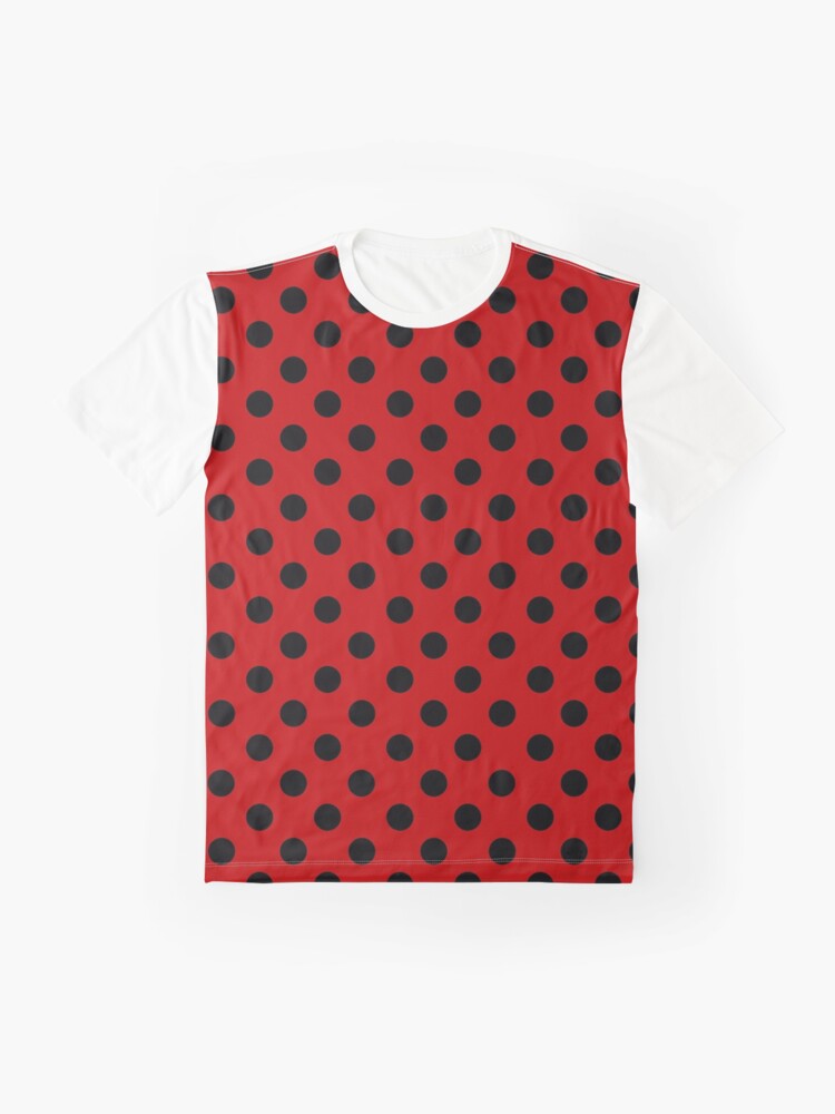 Elegant Extra Large Black on Red Polka Dots Polka Dots Graphic T-Shirt | Redbubble