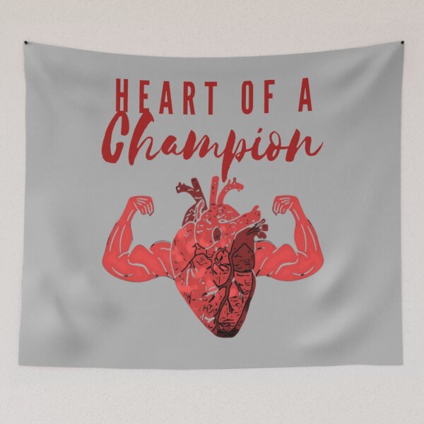Item preview, Heart of a Champion Workout Gym Exercise Fitness Design  designed and sold by healmyvibe.