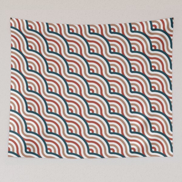 Item preview, Diagonal Waves Pattern – Retro 70s designed and sold by RoguePatterns.