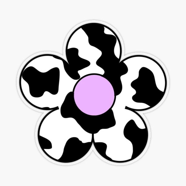 cute cow print flower Sticker for Sale by adequatedesigns