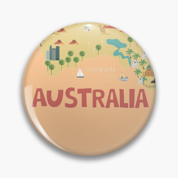 Item preview, Australia illustrated map designed and sold by Trio's Stuff.