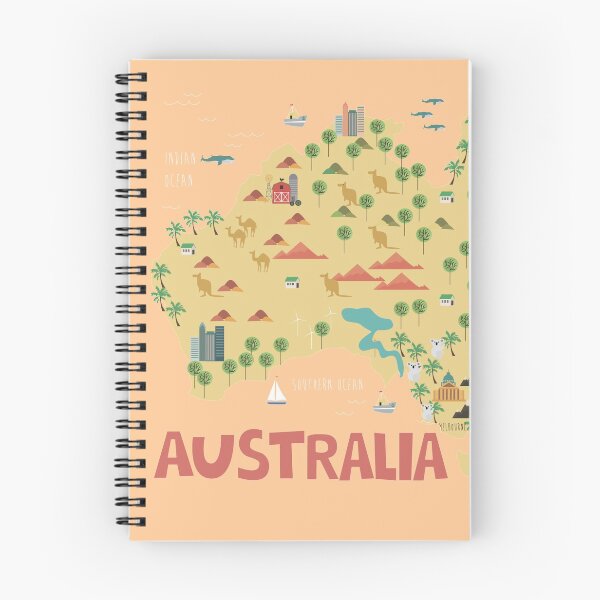 Item preview, Australia illustrated map designed and sold by Trio's Stuff.